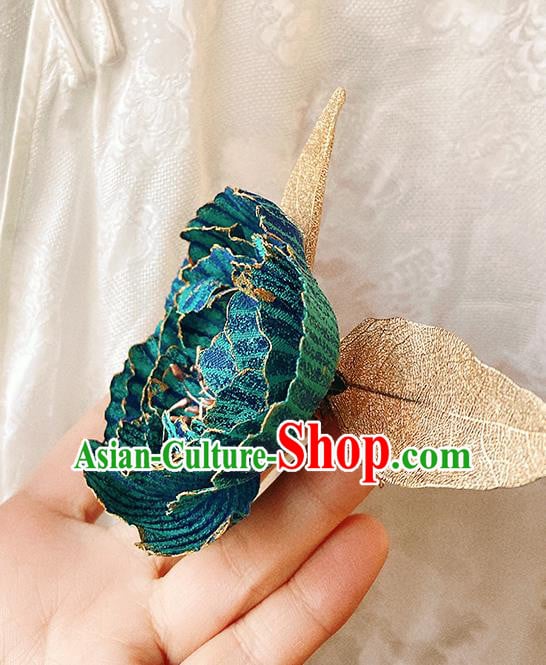 China Traditional Blue Peony Corsage Cheongsam Accessories Classical Flower Brooch China Traditional Blue Peony Corsage Cheongsam Accessories Classical Flower Brooch