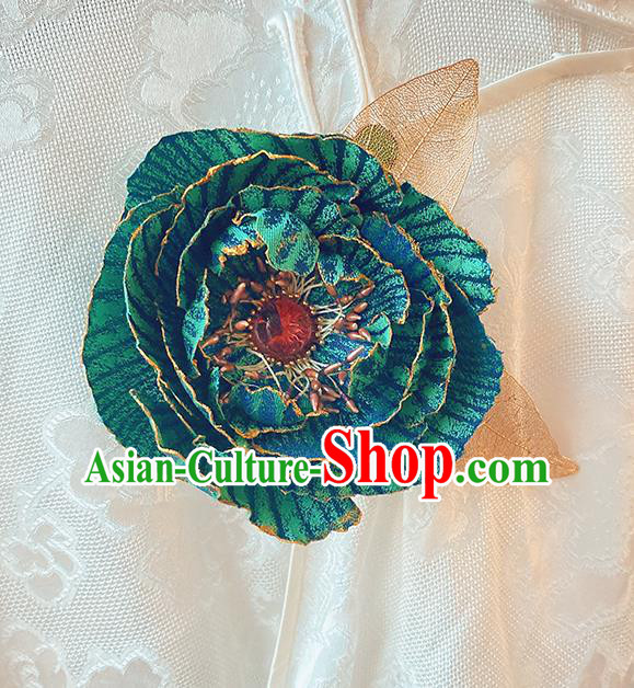 China Traditional Blue Peony Corsage Cheongsam Accessories Classical Flower Brooch China Traditional Blue Peony Corsage Cheongsam Accessories Classical Flower Brooch