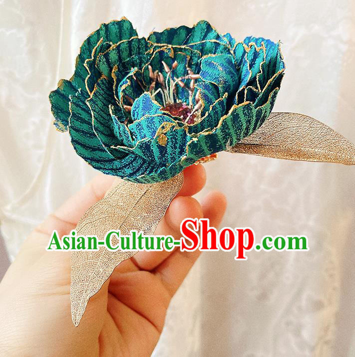 China Traditional Blue Peony Corsage Cheongsam Accessories Classical Flower Brooch China Traditional Blue Peony Corsage Cheongsam Accessories Classical Flower Brooch