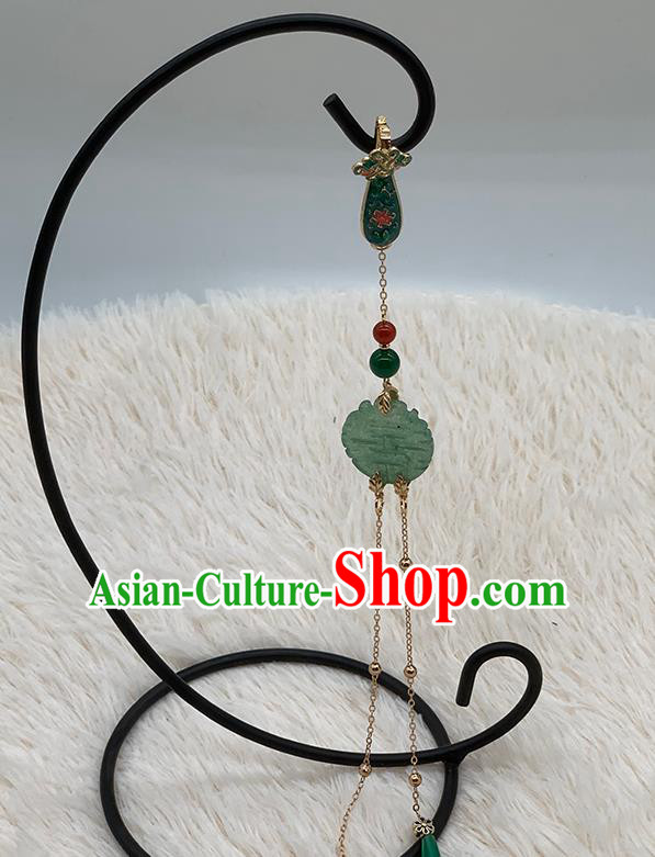 China Handmade Aventurine Brooch National Women Accessories Cheongsam Tassel Pendant China Handmade Aventurine Brooch National Women Accessories Cheongsam Tassel Pendant