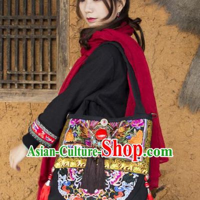 China National Embroidered Handbag Handmade Women Bag Ethnic Embroidery Bag
