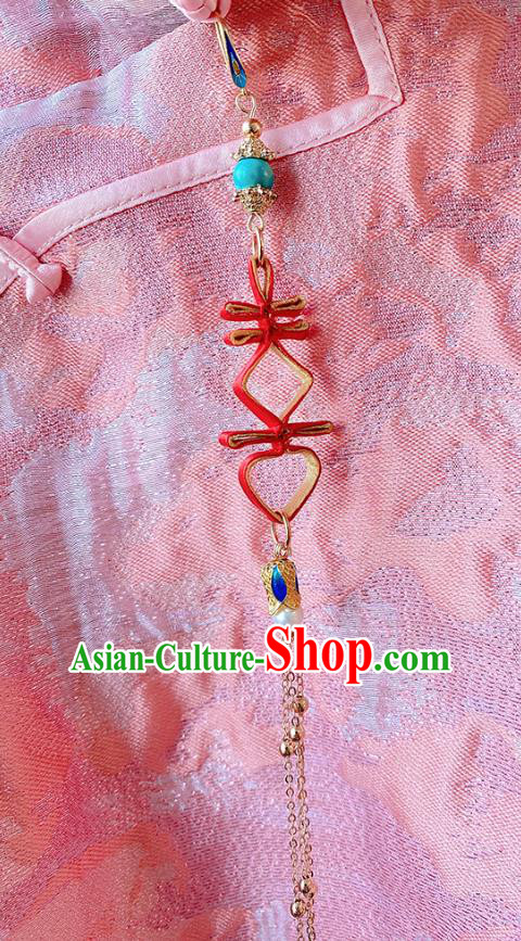 China Traditional Cheongsam Brooch Accessories Classical Golden Tassel Pendant China Traditional Cheongsam Brooch Accessories Classical Golden Tassel Pendant