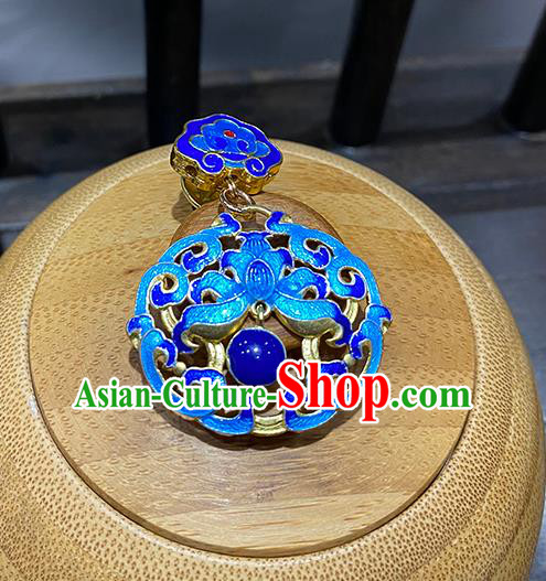 China Traditional Cheongsam Accessories Classical Brooch Blueing Lotus Collar Button China Traditional Cheongsam Accessories Classical Brooch Blueing Lotus Collar Button