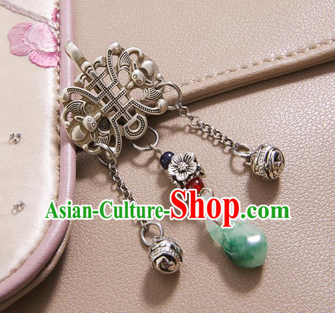 China Jade Vase Collar Button Traditional Cheongsam Accessories Classical Cupronickel Brooch China Jade Vase Collar Button Traditional Cheongsam Accessories Classical Cupronickel Brooch