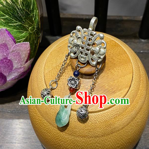 China Jade Vase Collar Button Traditional Cheongsam Accessories Classical Cupronickel Brooch China Jade Vase Collar Button Traditional Cheongsam Accessories Classical Cupronickel Brooch