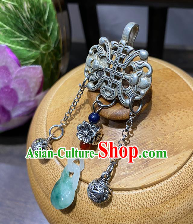 China Jade Vase Collar Button Traditional Cheongsam Accessories Classical Cupronickel Brooch China Jade Vase Collar Button Traditional Cheongsam Accessories Classical Cupronickel Brooch