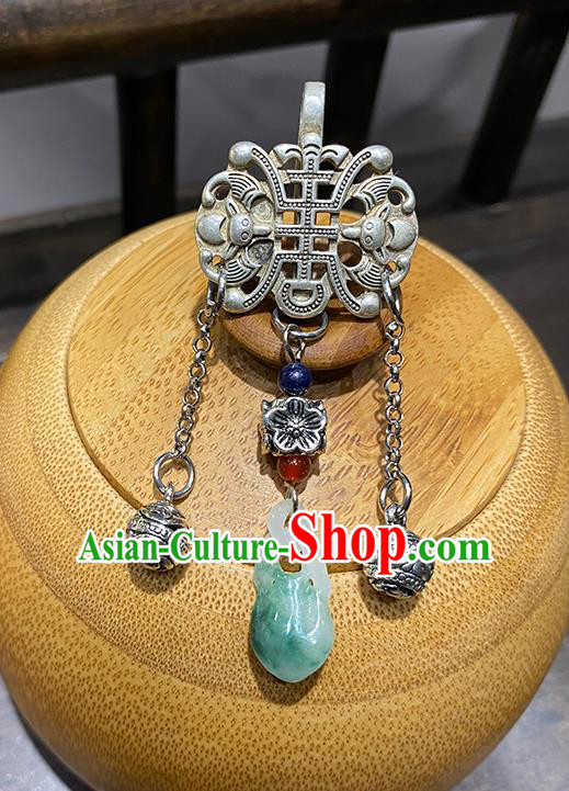 China Jade Vase Collar Button Traditional Cheongsam Accessories Classical Cupronickel Brooch China Jade Vase Collar Button Traditional Cheongsam Accessories Classical Cupronickel Brooch
