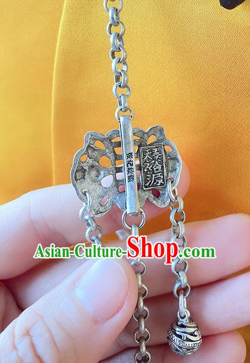 China Traditional Silver Carving Bat Brooch Classical Tassel Pendant Cheongsam Accessories China Traditional Silver Carving Bat Brooch Classical Tassel Pendant Cheongsam Accessories