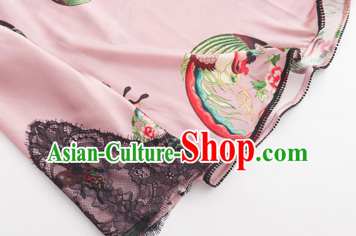 Chinese Traditional Embroidered Phoenix Pink Shirt Tang Suit Upper Outer Garment Costume Classical Blouse Chinese Traditional Embroidered Phoenix Pink Shirt Tang Suit Upper Outer Garment Costume Classical Blouse