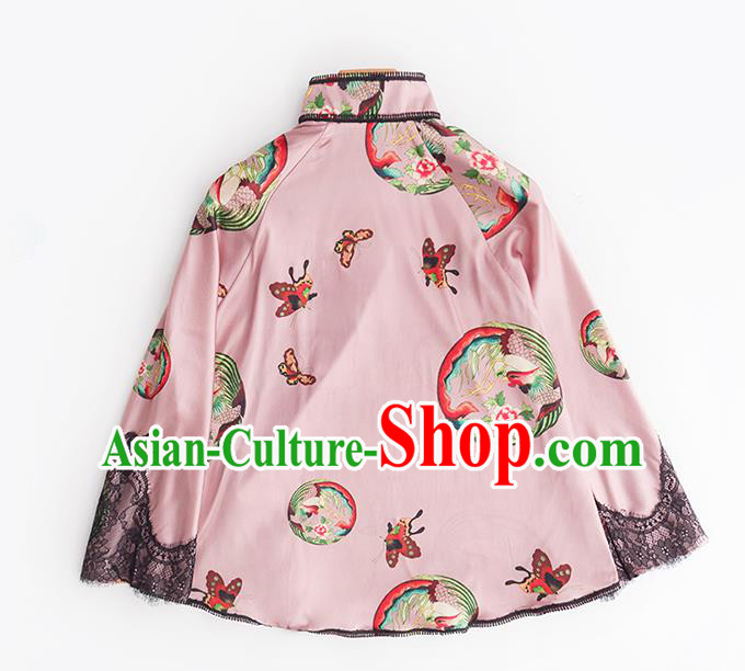Chinese Traditional Embroidered Phoenix Pink Shirt Tang Suit Upper Outer Garment Costume Classical Blouse Chinese Traditional Embroidered Phoenix Pink Shirt Tang Suit Upper Outer Garment Costume Classical Blouse
