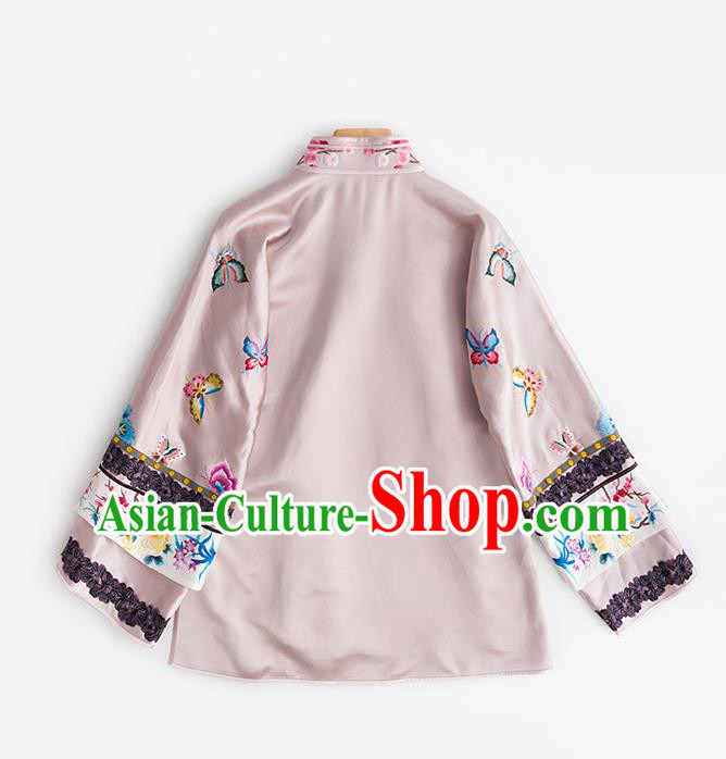 Chinese Classical Pink Silk Blouse Tang Suit Upper Outer Garment Embroidered Shirt Traditional Costume Chinese Classical Pink Silk Blouse Tang Suit Upper Outer Garment Embroidered Shirt Traditional Costume