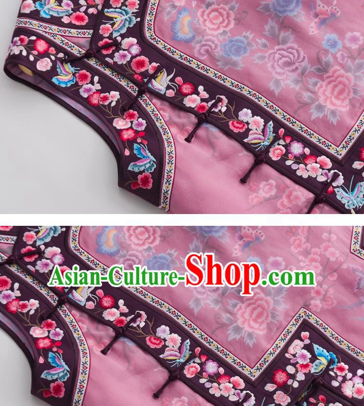 Chinese Embroidered Waistcoat Traditional Qing Dynasty Costume Classical Tang Suit Vest Chinese Embroidered Waistcoat Traditional Qing Dynasty Costume Classical Tang Suit Vest