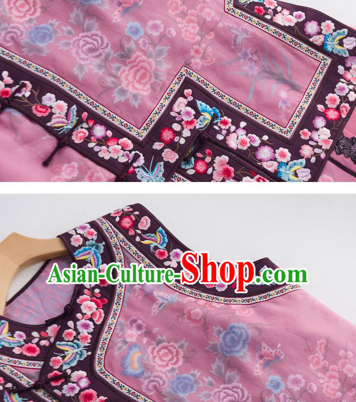 Chinese Embroidered Waistcoat Traditional Qing Dynasty Costume Classical Tang Suit Vest Chinese Embroidered Waistcoat Traditional Qing Dynasty Costume Classical Tang Suit Vest