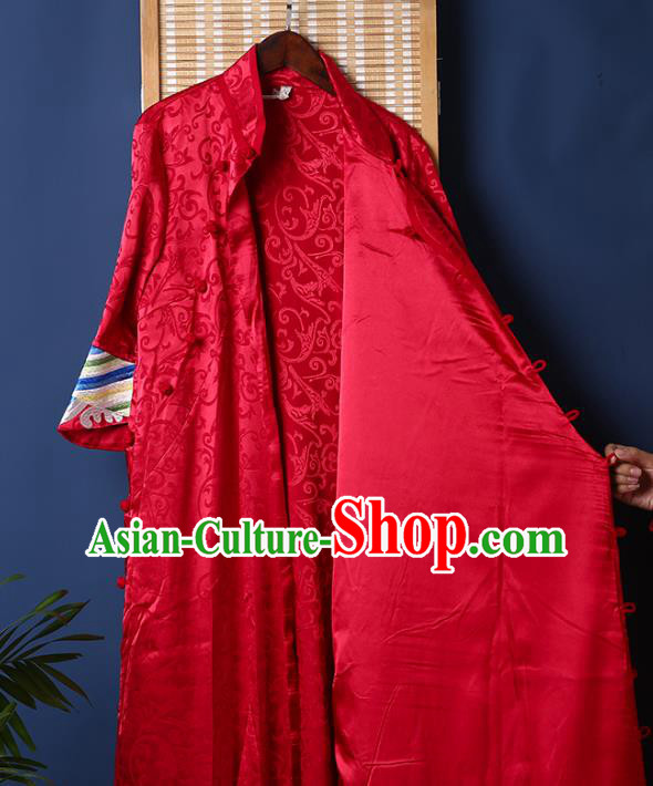 China Traditional Women Dress Classical Cheongsam Red Brocade Qipao Clothing China Traditional Women Dress Classical Cheongsam Red Brocade Qipao Clothing