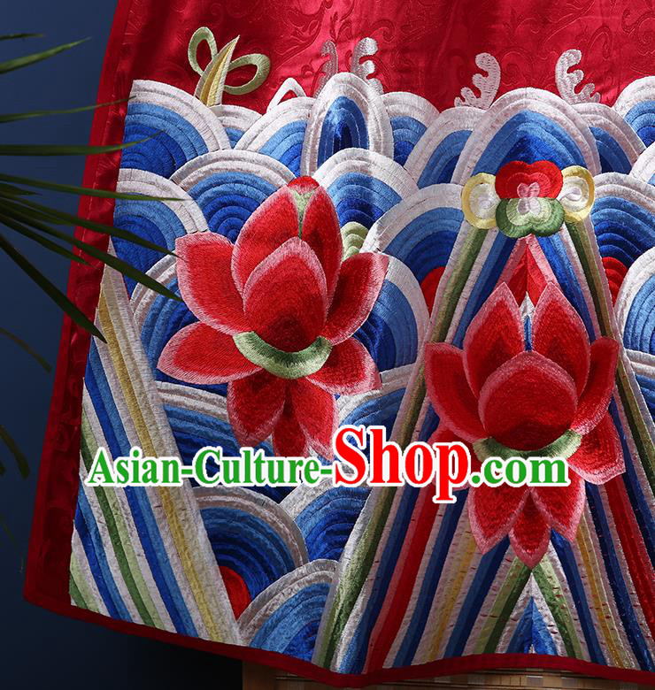 China Traditional Women Dress Classical Cheongsam Red Brocade Qipao Clothing China Traditional Women Dress Classical Cheongsam Red Brocade Qipao Clothing