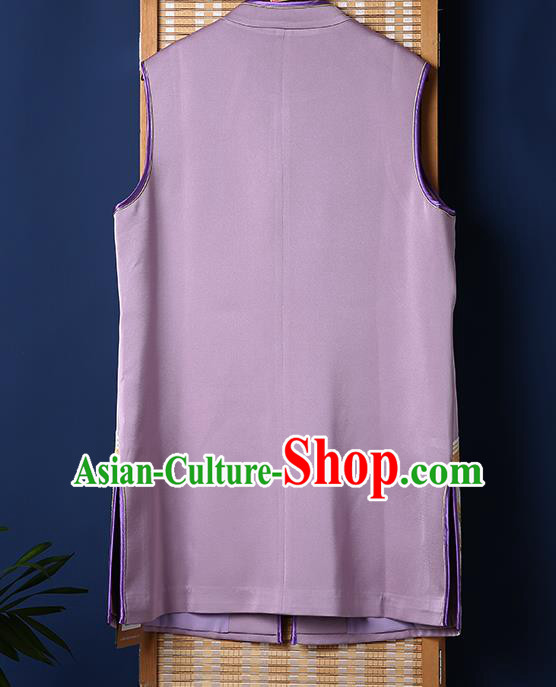 Chinese Embroidered Vest Tang Suit Violet Brocade Waistcoat National Upper Outer Garment Chinese Embroidered Vest Tang Suit Violet Brocade Waistcoat National Upper Outer Garment