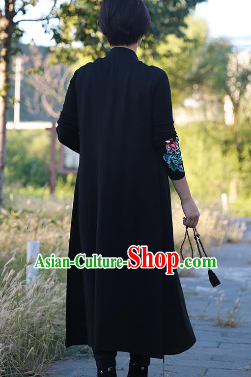 China Classical Cheongsam Traditional Women Dress Clothing Embroidered Black Vest Qipao China Classical Cheongsam Traditional Women Dress Clothing Embroidered Black Vest Qipao