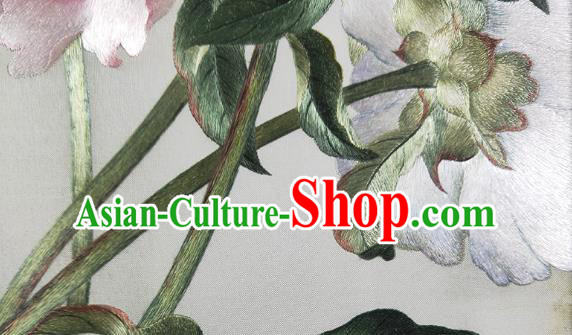 Chinese Handmade Embroidered Craft Suzhou Embroidery Decoration Traditional Peony Painting Screen Chinese Handmade Embroidered Craft Suzhou Embroidery Decoration Traditional Peony Painting Screen