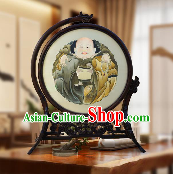 China Wood Rotatable Screen Traditional Embroidered Table Screen Handmade Home Furnishings China Wood Rotatable Screen Traditional Embroidered Table Screen Handmade Home Furnishings
