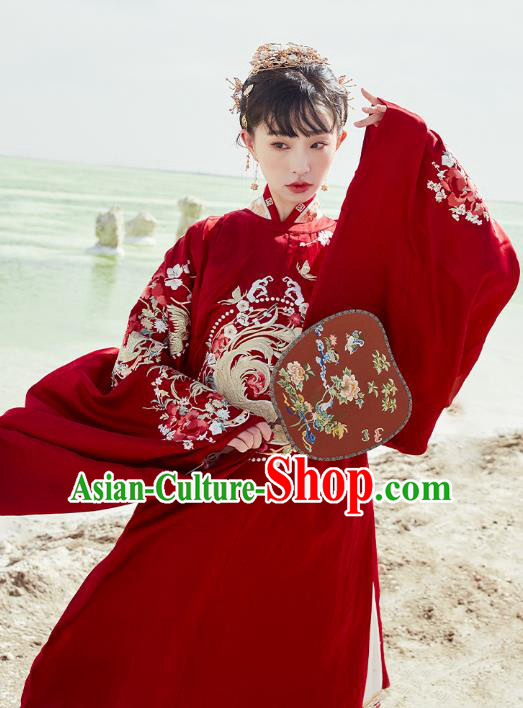 China Ancient Wedding Embroidered Costumes Traditional Ming Dynasty Bride Hanfu Clothing Complete Set China Ancient Wedding Embroidered Costumes Traditional Ming Dynasty Bride Hanfu Clothing Complete Set