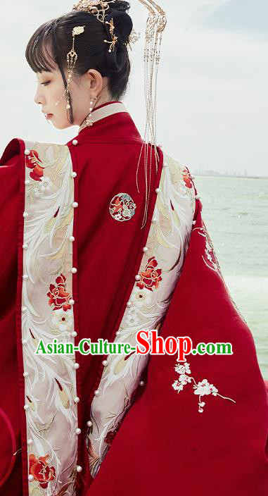 China Ancient Wedding Embroidered Costumes Traditional Ming Dynasty Bride Hanfu Clothing Complete Set China Ancient Wedding Embroidered Costumes Traditional Ming Dynasty Bride Hanfu Clothing Complete Set