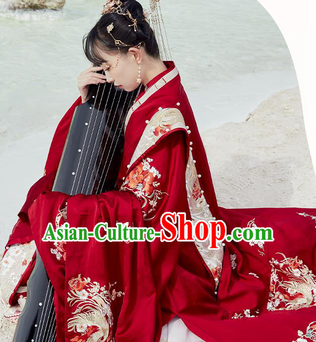 China Ancient Wedding Embroidered Costumes Traditional Ming Dynasty Bride Hanfu Clothing Complete Set China Ancient Wedding Embroidered Costumes Traditional Ming Dynasty Bride Hanfu Clothing Complete Set