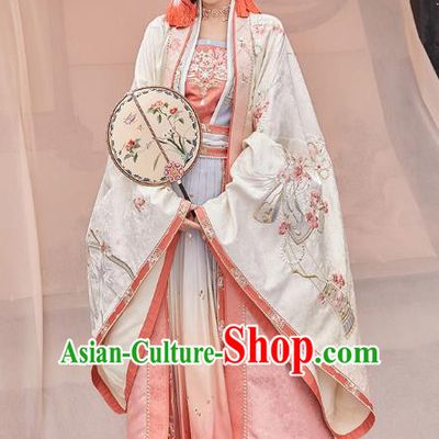 China Traditional Court Infanta Hanfu Clothing Ancient Song Dynasty Princess Embroidered Costumes