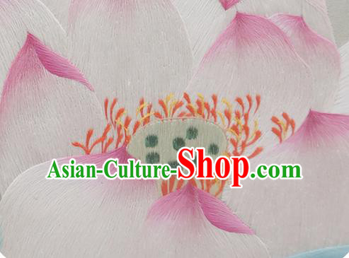 China Handmade Home Furnishings Wood Carving Double Side Screen Traditional Embroidered Lotus Table Screen China Handmade Home Furnishings Wood Carving Double Side Screen Traditional Embroidered Lotus Table Screen