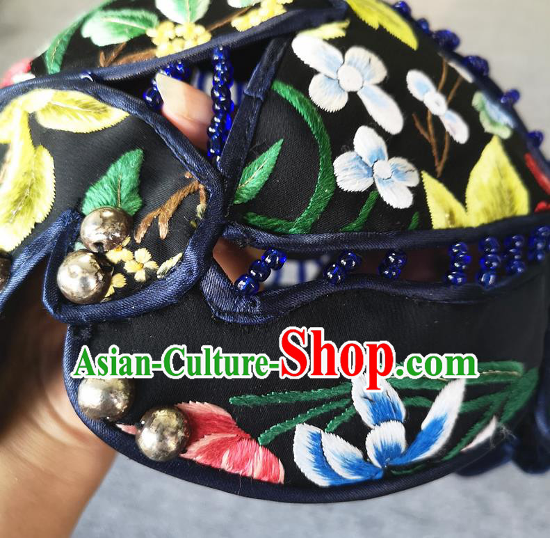 Handmade China National Headwear Traditional Cap Accessories Embroidered Peony Hat Handmade China National Headwear Traditional Cap Accessories Embroidered Peony Hat