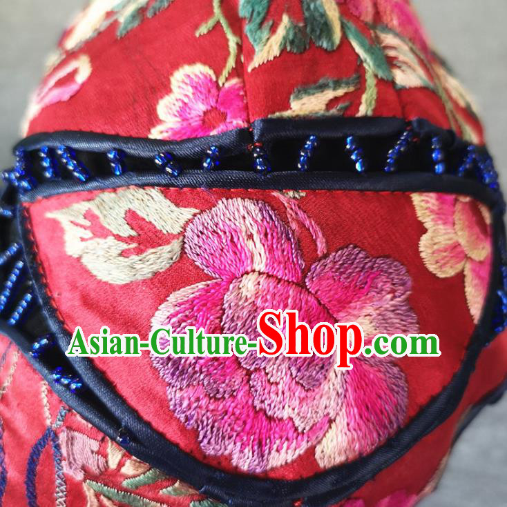 Handmade China Miao Ethnic Women Cap Traditional Hair Accessories Embroidered Hat National Headwear Handmade China Miao Ethnic Women Cap Traditional Hair Accessories Embroidered Hat National Headwear