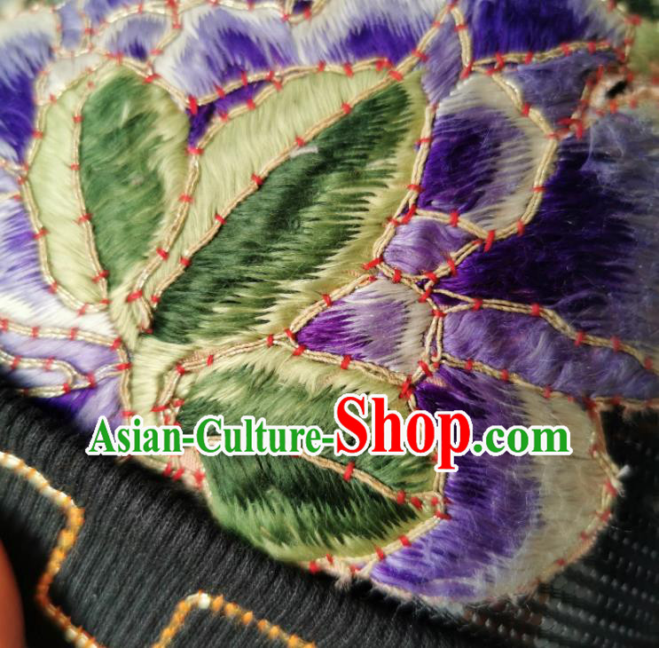 Handmade China National Headwear Traditional Qing Dynasty Hat Accessories Embroidered Skullcap