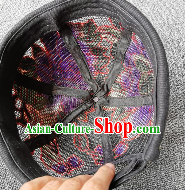 Handmade China National Headwear Traditional Qing Dynasty Hat Accessories Embroidered Skullcap