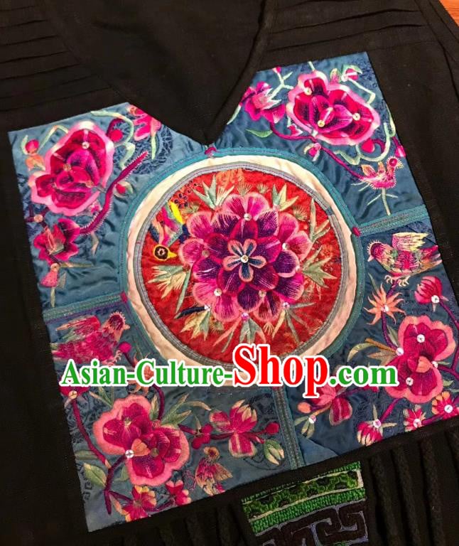Chinese Traditional Minority Women Embroidery Purple Flax Robe National Clothing Embroidered Dress Chinese Traditional Minority Women Embroidery Purple Flax Robe National Clothing Embroidered Dress