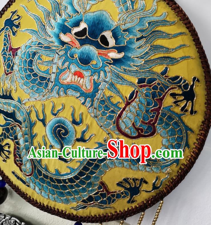 Handmade China Traditional Embroidered Dragon Pendant National Royalblue Tassel Rattan Accessories Handmade China Traditional Embroidered Dragon Pendant National Royalblue Tassel Rattan Accessories