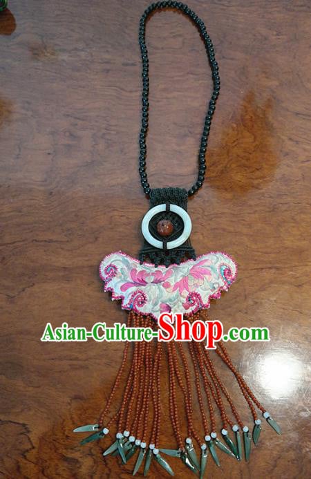 China Traditional National Bells Tassel Necklet Handmade Accessories Ethnic Women Embroidered Necklace Jewelry China Traditional National Bells Tassel Necklet Handmade Accessories Ethnic Women Embroidered Necklace Jewelry