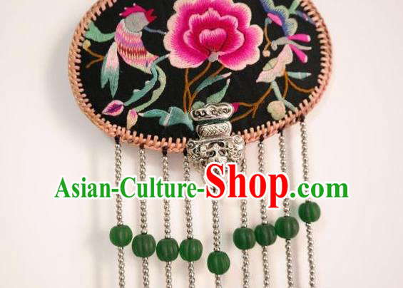 Traditional China Handmade Silver Necklace Ethnic Embroidered Necklet Miao Nationality Rattan Accessories Traditional China Handmade Silver Necklace Ethnic Embroidered Necklet Miao Nationality Rattan Accessories