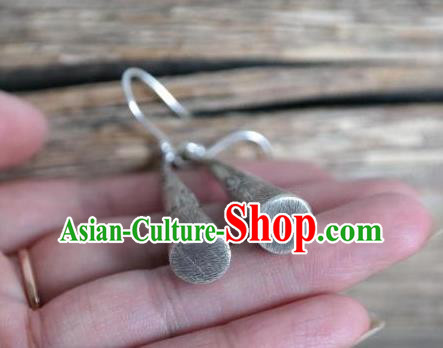 Traditional China Handmade Individual Ear Accessories Miao Nationality Ethnic Silver Earrings Traditional China Handmade Individual Ear Accessories Miao Nationality Ethnic Silver Earrings