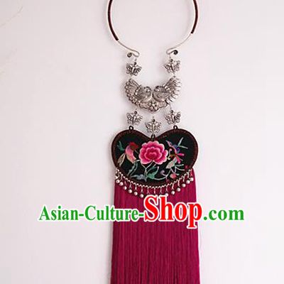 Handmade China National Jewelry Accessories Ethnic Embroidered Necklace
