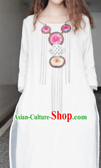 China Miao Ethnic Silver Jewelry Accessories National Embroidered Necklet Rattan Necklace China Miao Ethnic Silver Jewelry Accessories National Embroidered Necklet Rattan Necklace