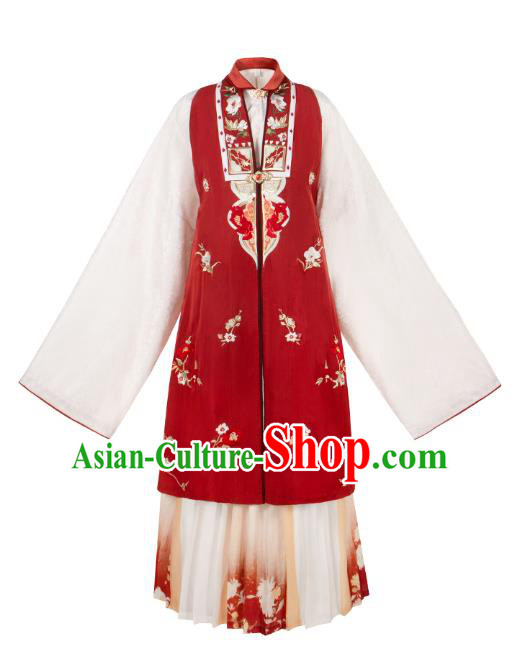 Ancient China Young Beauty Costumes Traditional Ming Dynasty Courtesan Du Liniang Hanfu Dress Apparels