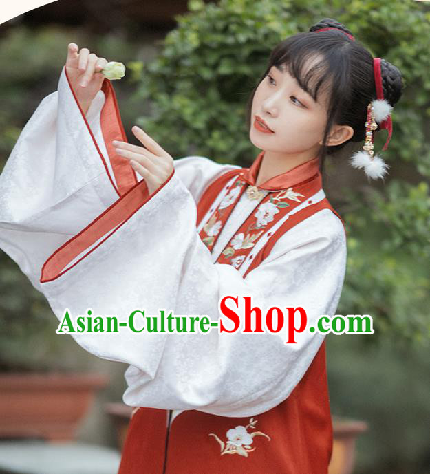 Ancient China Young Beauty Costumes Traditional Ming Dynasty Courtesan Du Liniang Hanfu Dress Apparels