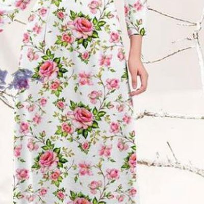 Traditional Vietnamese Printing Rose White Ao Dai Qipao Dress and Pants Asian Vietnam Stage Show Cheongsam Costumes