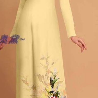 Traditional Vietnamese Bride Beige Ao Dai Qipao Dress and Pants Asian Vietnam Classical Printing Flowers Cheongsam Costumes