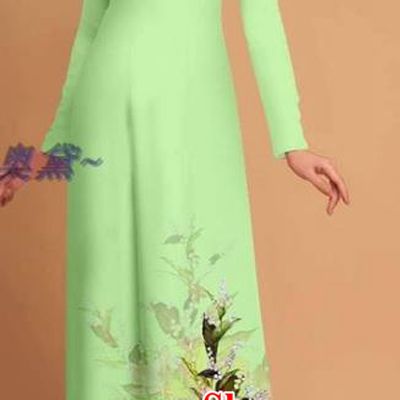 Traditional Vietnamese Bride Light Green Ao Dai Qipao Dress and Pants Asian Vietnam Classical Printing Flowers Cheongsam Costumes