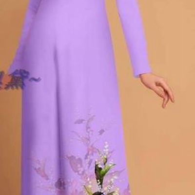 Traditional Vietnamese Bride Violet Ao Dai Qipao Dress and Pants Asian Vietnam Classical Printing Flowers Cheongsam Costumes