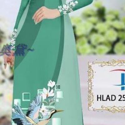 Traditional Vietnamese Printing Magnolia Crane Light Green Ao Dai Qipao Dress and Pants Asian Vietnam Stage Show Cheongsam Costumes