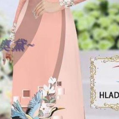 Traditional Vietnamese Printing Magnolia Crane Light Pink Ao Dai Qipao Dress and Pants Asian Vietnam Stage Show Cheongsam Costumes