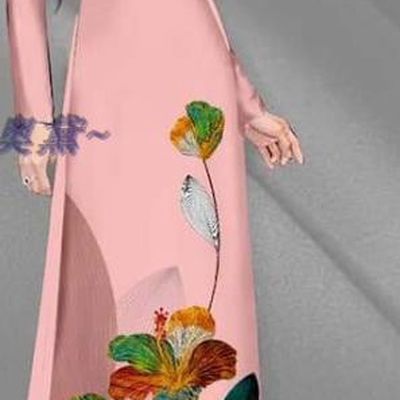 Light Pink Asian Custom Vietnam Women Ao Dai Costume Vietnamese Traditional Bride Long Dress with Pants Cheongsam Uniforms