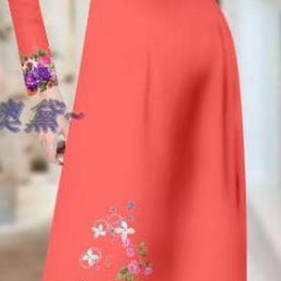 Vietnam Custom Ao Dai Dress Traditional Female Clothing Asian Vietnamese Printing Cheongsam with Pants Watermelon Red Costume