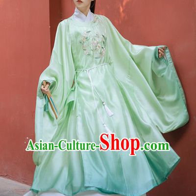 Chinese Ancient Ming Dynasty Scholar Embroidered Robe Traditional Hanfu Apparels Historical Costumes for Men